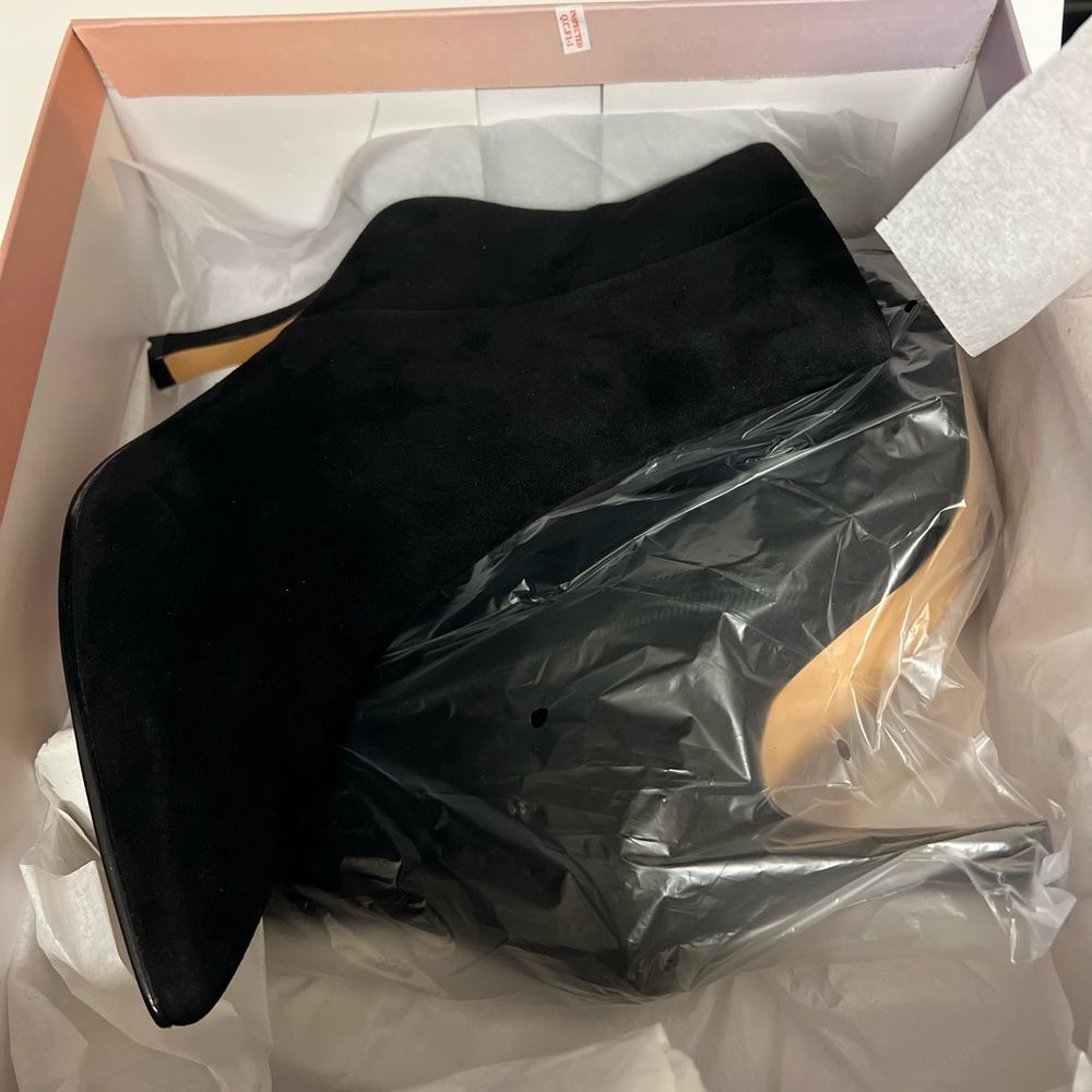 Lisa Vicky ART-V Black Kid Suede Ankle Boots | Heeled Booties Size 8.5 - Picture 6 of 7